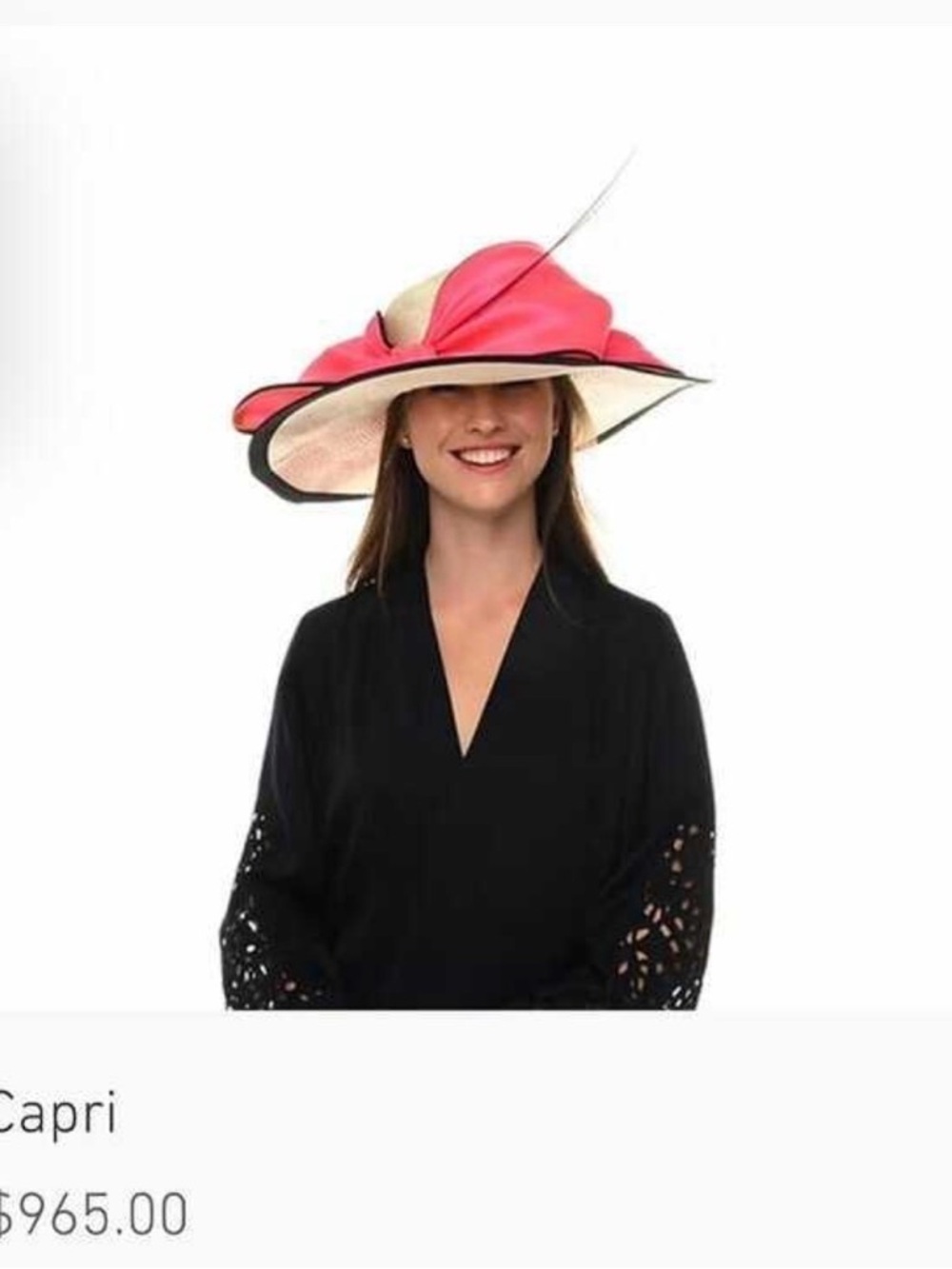 Christine A. Moore KENTUCKY DERBY Hat with Hot Pink Bow - Picture 2 of 4